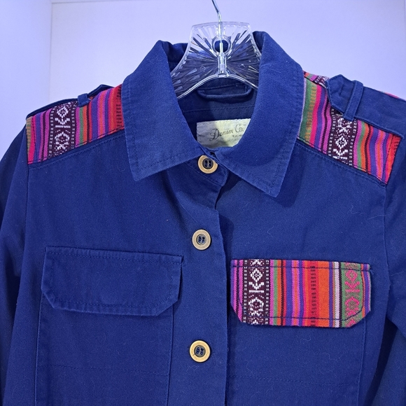 Denim Co | Blue & pink cute patterned Light womens utility jacket - Picture 5 of 13